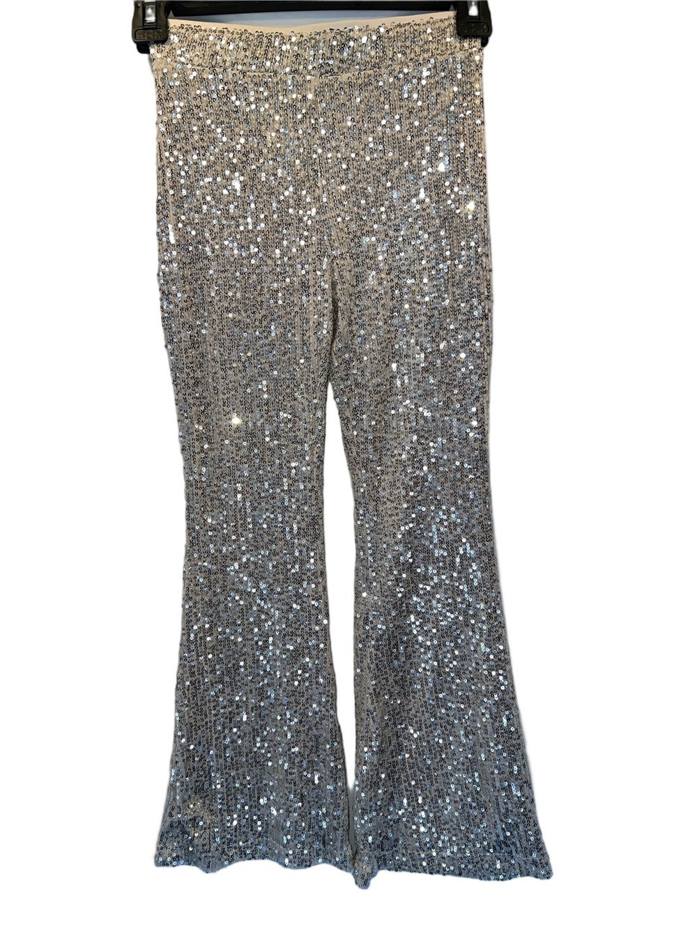 art class Silver Sequin Flared Kids Pants, Size M